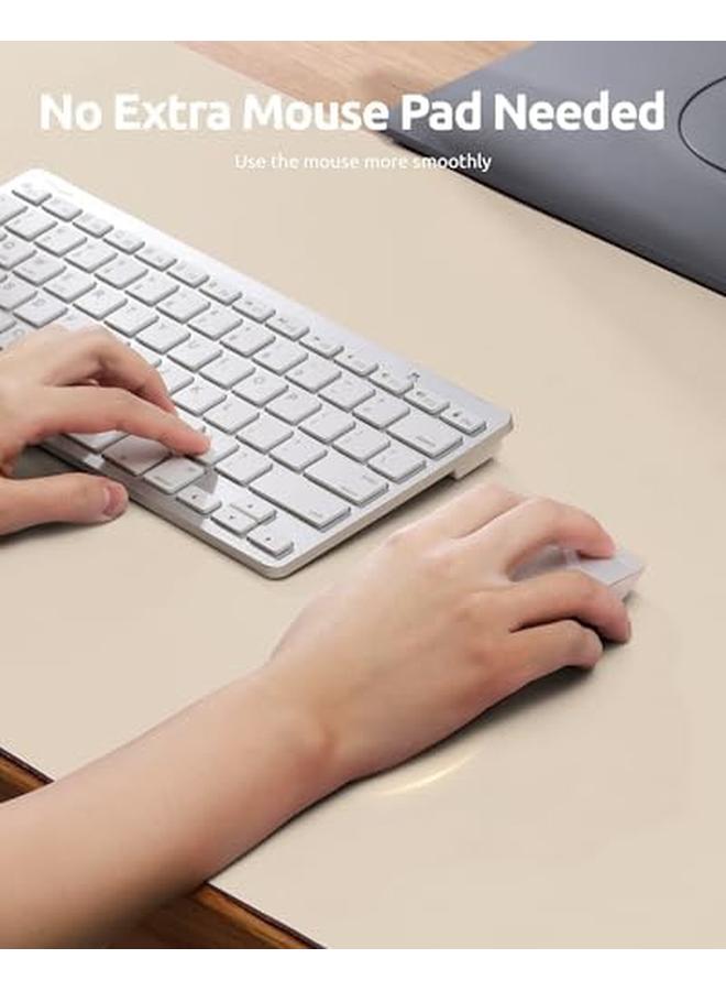 erorex Leather Desk Pad Protector Office Desk Mat Large Mouse Pad Non Slip Pu Leather Desk Blotter Laptop Desk Pad Waterproof Desk Writing Pad For Office And Home Eggshell 23.6" X 13.8" - Image 3