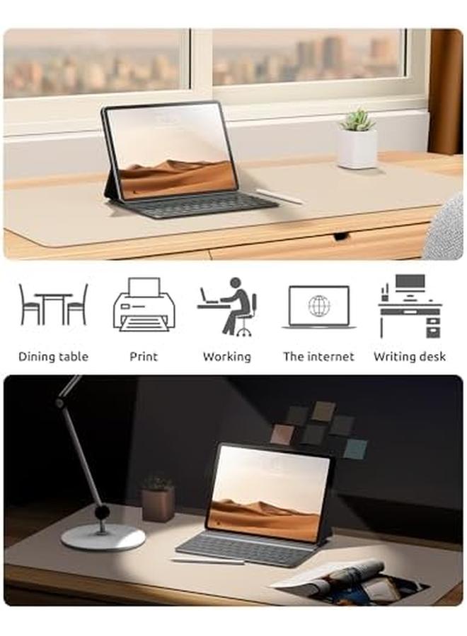 erorex Leather Desk Pad Protector Office Desk Mat Large Mouse Pad Non Slip Pu Leather Desk Blotter Laptop Desk Pad Waterproof Desk Writing Pad For Office And Home Eggshell 23.6" X 13.8" - Image 5