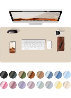 erorex Leather Desk Pad Protector Office Desk Mat Large Mouse Pad Non Slip Pu Leather Desk Blotter Laptop Desk Pad Waterproof Desk Writing Pad For Office And Home Eggshell 23.6" X 13.8"  - Image 1