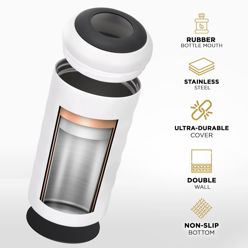 UMIEN Premium Wine Chiller - 750ml Stainless Steel Wine Bottle Cooler, Vacuum Insulated & Double-Walled - Keeps Wine Cold for 6+ Hours - Champagne Chiller Sleeve for Most Bottles - White - Image 4