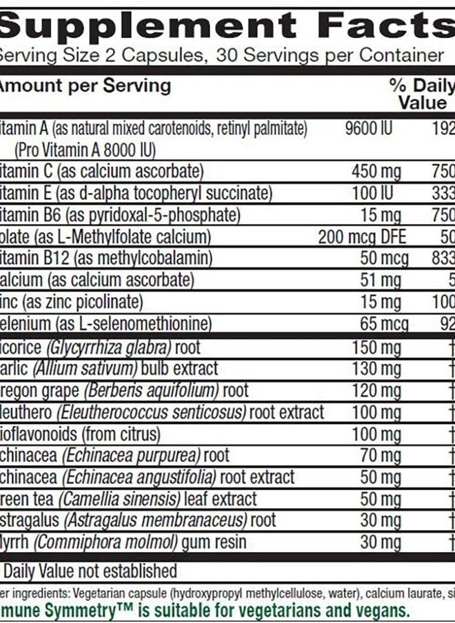Vitanica Immune Symmetry, Immune Support, Vegan, 60 Capsules  - Image 2