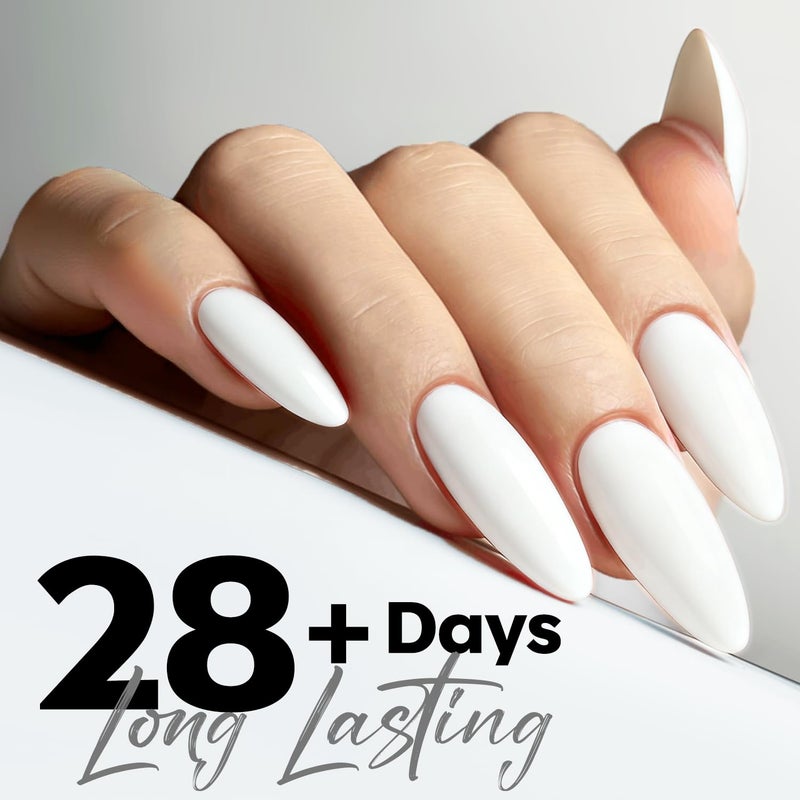 modelones White Gel Nail Polish Gel Polish Solid White Nail Poish Soak Off Pastel U V Nail Design Salon DIY Manicure 15 ML - Image 2