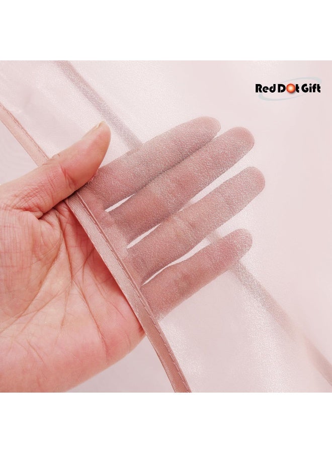 Red Dot Gift Red Dot Gift Pack of 10 Premium Organza Hanging Garment Bag 66''x 24'' / 165 * 60cm Tie with ribbon Dress Bags for Closet and Cloth Storage (Rose Pink)  - Image 5