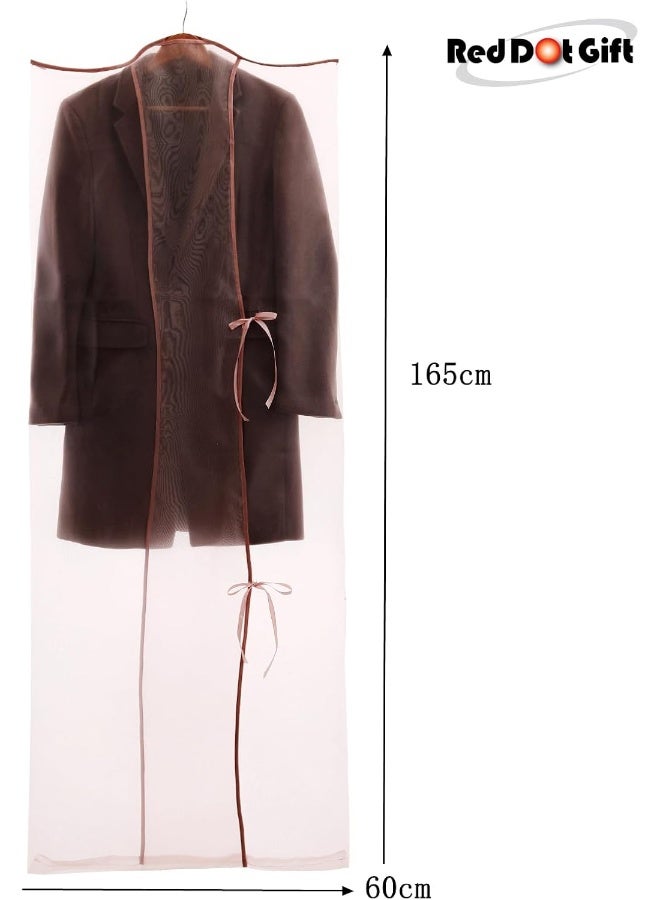 Red Dot Gift Red Dot Gift Pack of 10 Premium Organza Hanging Garment Bag 66''x 24'' / 165 * 60cm Tie with ribbon Dress Bags for Closet and Cloth Storage (Rose Pink)  - Image 2
