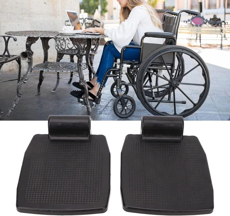 klarako Wheelchair Footplate, 2pcs Wheelchair Footplate Plastic Ergonomic Wheelchair Footrest Pedal Replacement Accessory 7 - Image 3