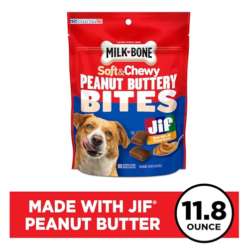 Milk-Bone Peanut Buttery Bites Soft Dog Treats with Jif Peanut Butter, 11.8 Ounce Bag - Image 2