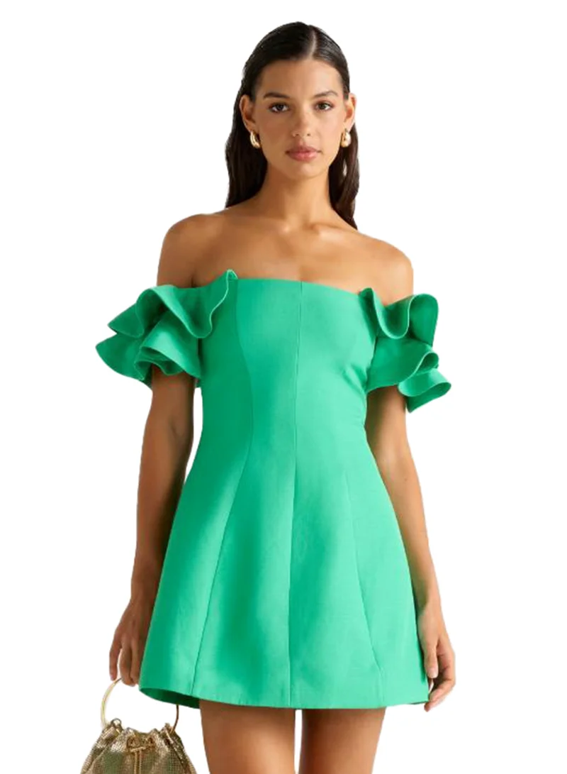 Kenzie Off Shoulder Ruffle Mini Dress