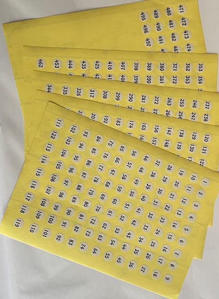 ستيكر ارقام مسلسل من 1 الي 500 ستيكر لزق قوي مقاس 1 سم لترقيم الاجهزة والملفات والاوراق تصنيع اب تو ديت مصر 01222143812 - Image 2