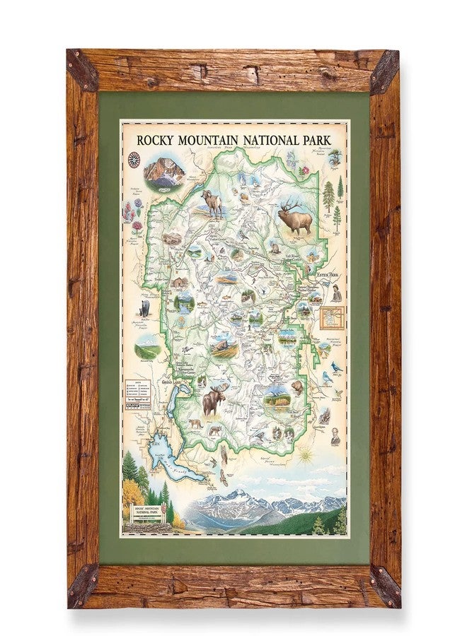 Xplorer Maps Rocky Mountain National Park Hand-Drawn Map - 18x24 Vintage-Style Lithographic Print - Made in USA - Image 2