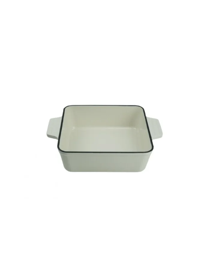 DANUBE HOME Chef's Delight Cast Iron Square Roaster – Heavy-Duty Pre-Seasoned Cookware for Roasting, Baking, Grilling Meat, Veggies & Casseroles, Oven-Safe, Ideal for Home & Kitchen 22x22CM