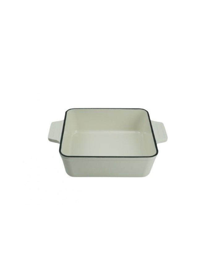 DANUBE HOME Chef's Delight Cast Iron Square Roaster – Heavy-Duty Pre-Seasoned Cookware for Roasting, Baking, Grilling Meat, Veggies & Casseroles, Oven-Safe, Ideal for Home & Kitchen 22x22CM