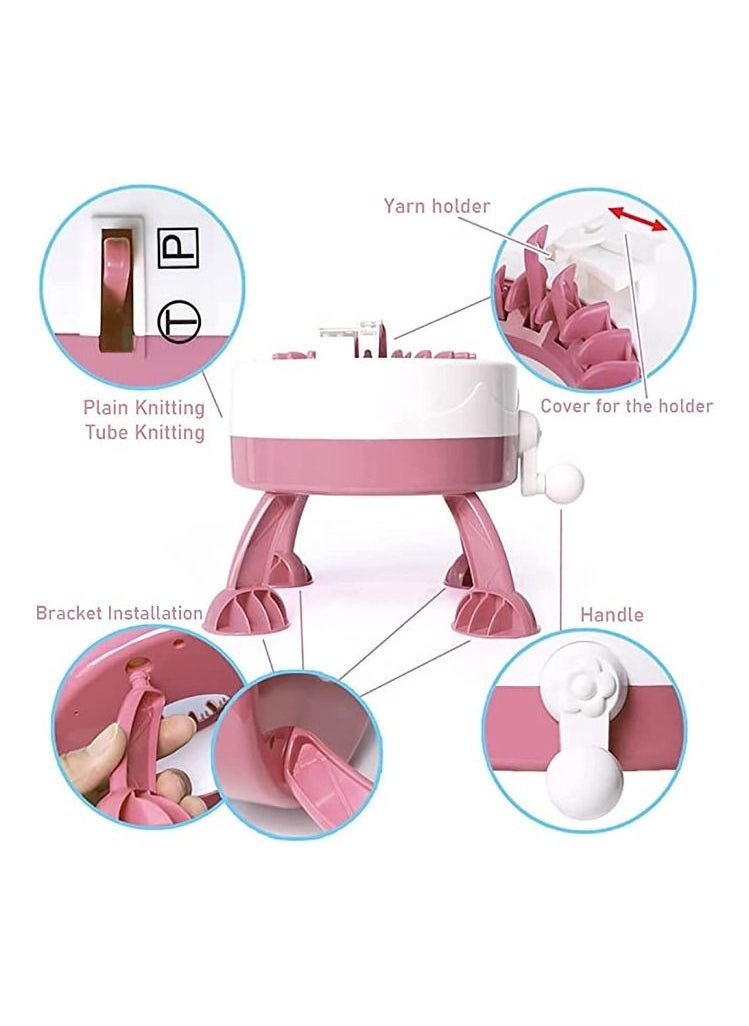 22 Needles Smart Weaving Round Loom, Knitting Machines Knitting Board Rotating Double Knit Loom Machine Kit for Adults/Kids DIY Knit Scarf Hat Sock