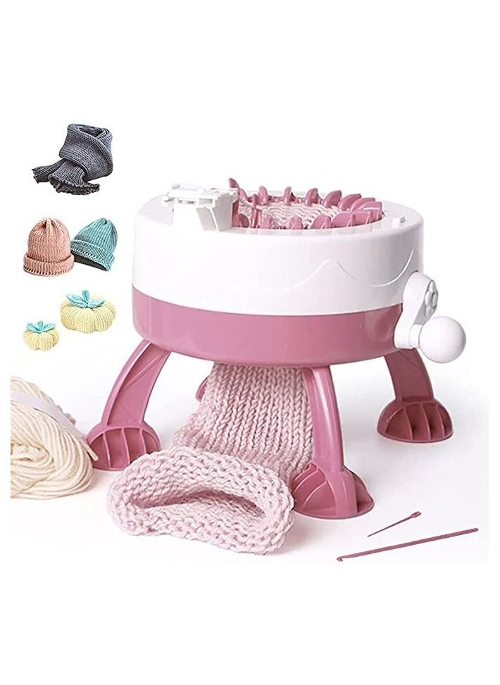 22 Needles Smart Weaving Round Loom, Knitting Machines Knitting Board Rotating Double Knit Loom Machine Kit for Adults/Kids DIY Knit Scarf Hat Sock