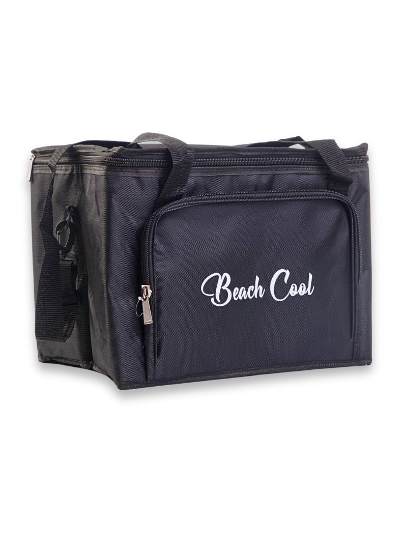 Beach Cool - High Quality and Padded Adjustable Strap Hot and Cold Lunch Bag - 35L, Black - Image 1