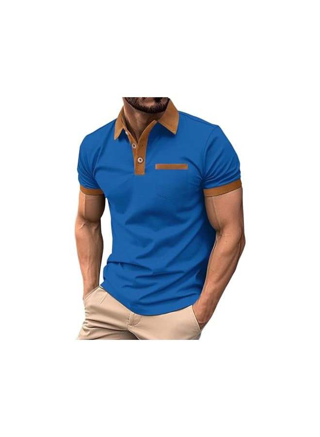 نيبمينينت قمصان بولو كاجوال للرجال بأسلوب كلاسيكي، بأزرار، قصيرة الأكمام، تي شيرتات ناعمة بتدرجات الألوان، ملابس أنيقة للجولف. - Image 2