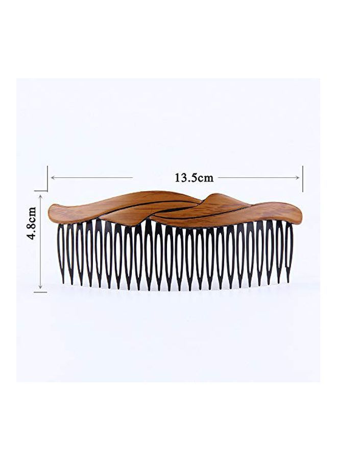 NIBEMINENT Pack Of 9 Wooden Hair Comb Pin Clip Set Black/Brown - Image 3