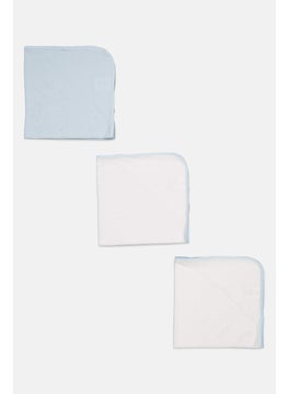 Rene Rofe Toddlers Boy 3 Pcs Allover Pattern Hooded Towels, White  - Image 2