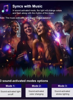 M MIAOYAN Sound-Controlled Party Light Strip with Remote, DJ Lighting, Disco Ball Strobe Stage Light for Home Room Dance Parties, Birthdays, and Karaoke.  - Image 5