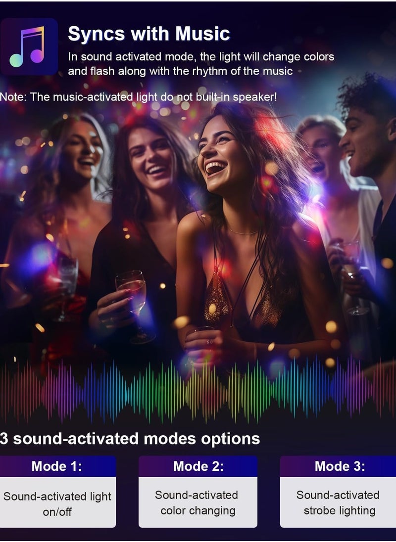M MIAOYAN Sound-Controlled Party Light Strip with Remote, DJ Lighting, Disco Ball Strobe Stage Light for Home Room Dance Parties, Birthdays, and Karaoke.  - Image 5