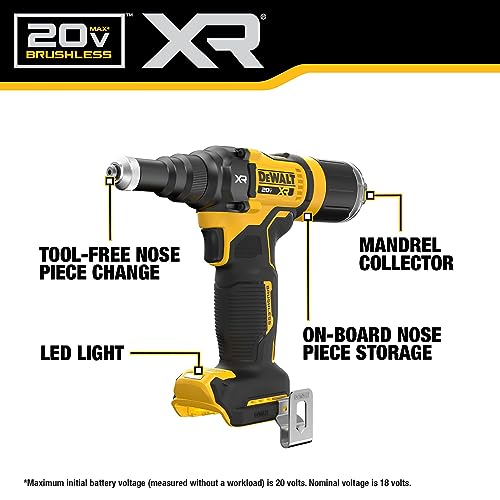 DEWALT 20V MAX XR Cordless Rivet Tool, 3/16", Battery and Charger Included (DCF403D1) - Image 3