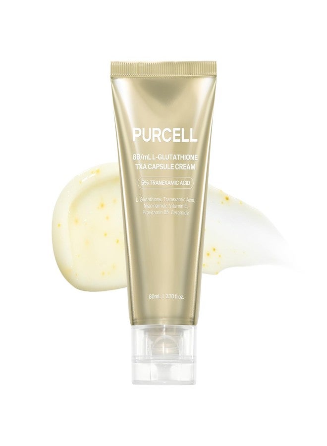 PURCELL TXA Capsule Cream with 5% Tranexamic Acid + 5% Niacinamide – L-Glutathione Antioxidant Moisturizer for Even-Toned Skin, Reduces Dullness & Uneven Skin Tone, All Skin Types (2.71 fl oz / 80ml - Image 1