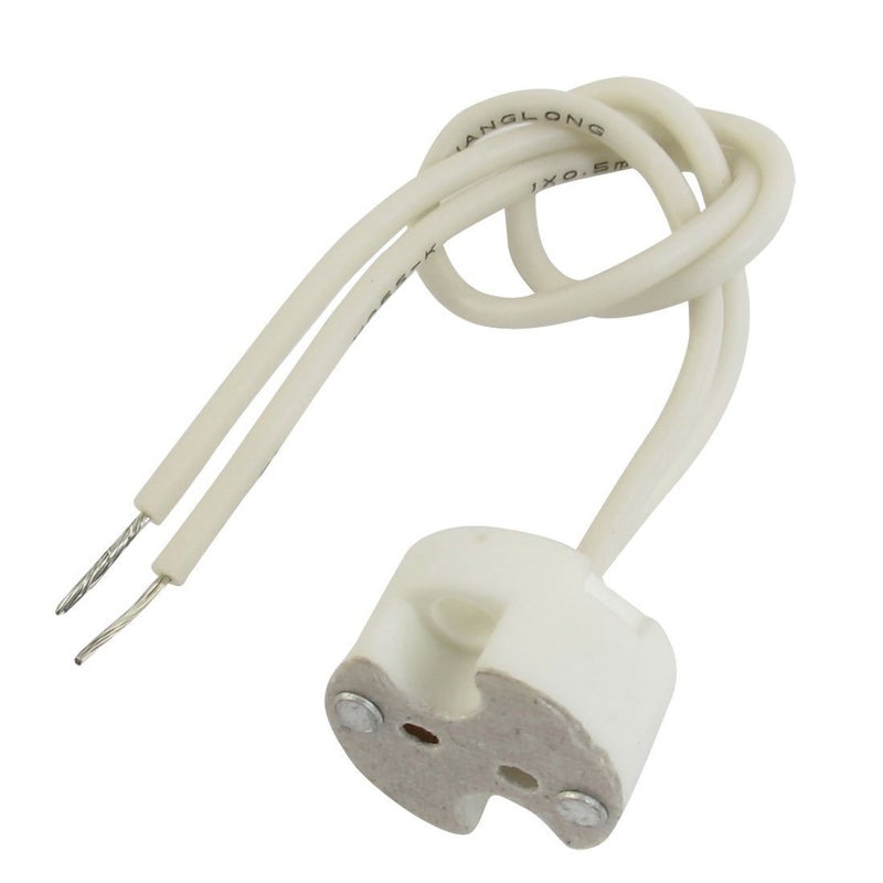 Homenique Hoenique 3 Pcs MR16 G4 Base Ceramic Socket Lamp Holder LED Connector CFL Halogen Wired Bulb Adapter - Image 1