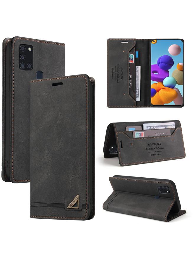 erorex Case For Samsung Galaxy A21s Skin Feel Anti-theft Brush Horizontal Flip Leather Case with Holder & Card Slots & Wallet - Image 1