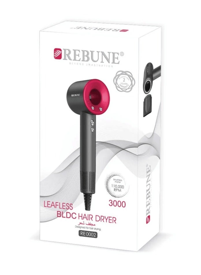 REBUNE Heat Dryer 3-Temperature High Speed ​​BLDC Motor 1600W RE-0002 - Image 1