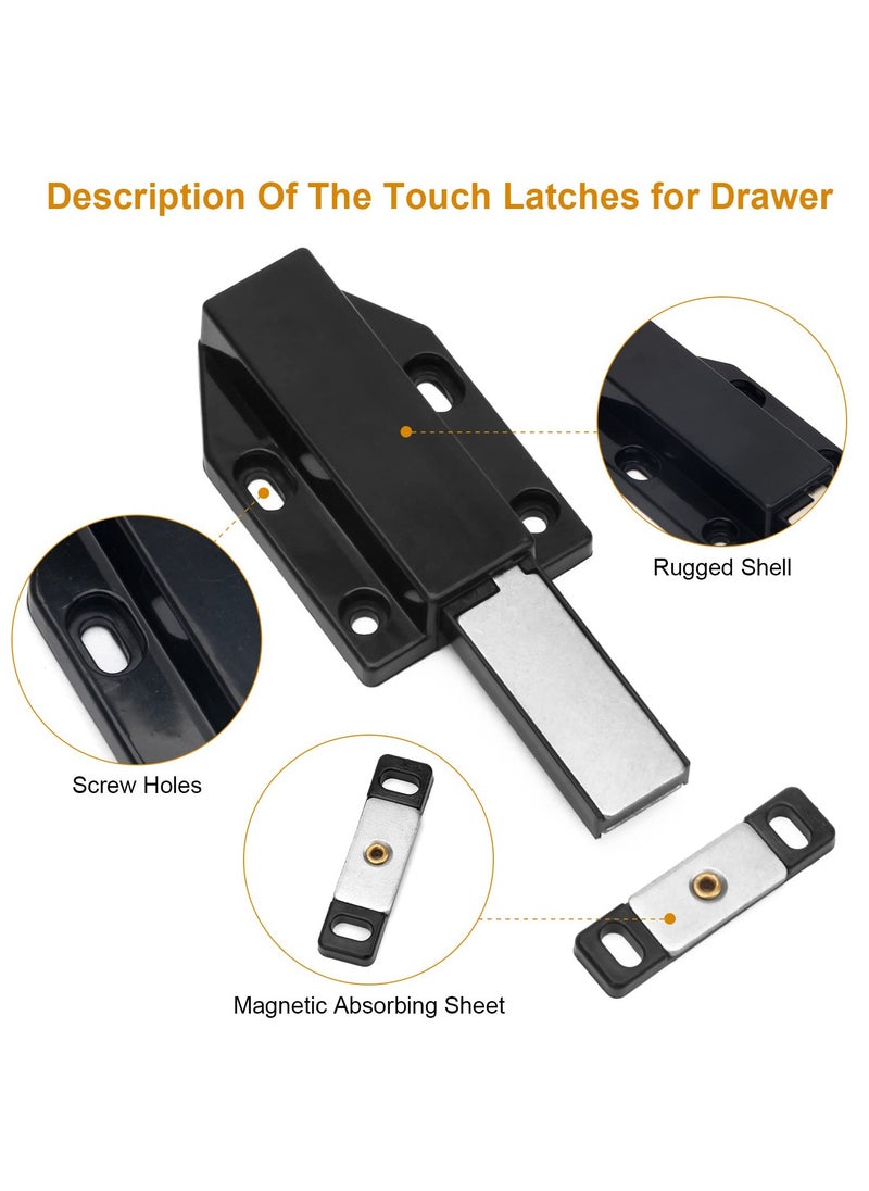 Monda - 2 Pack Magnetic Push Latch Heavy Duty Metal Double Push to Open Door Latches Kitchen Door Push Release Latches for Cabinets Touch Latches for Drawer Closure, Cupboard, Wardrobe, Closet - Image 1