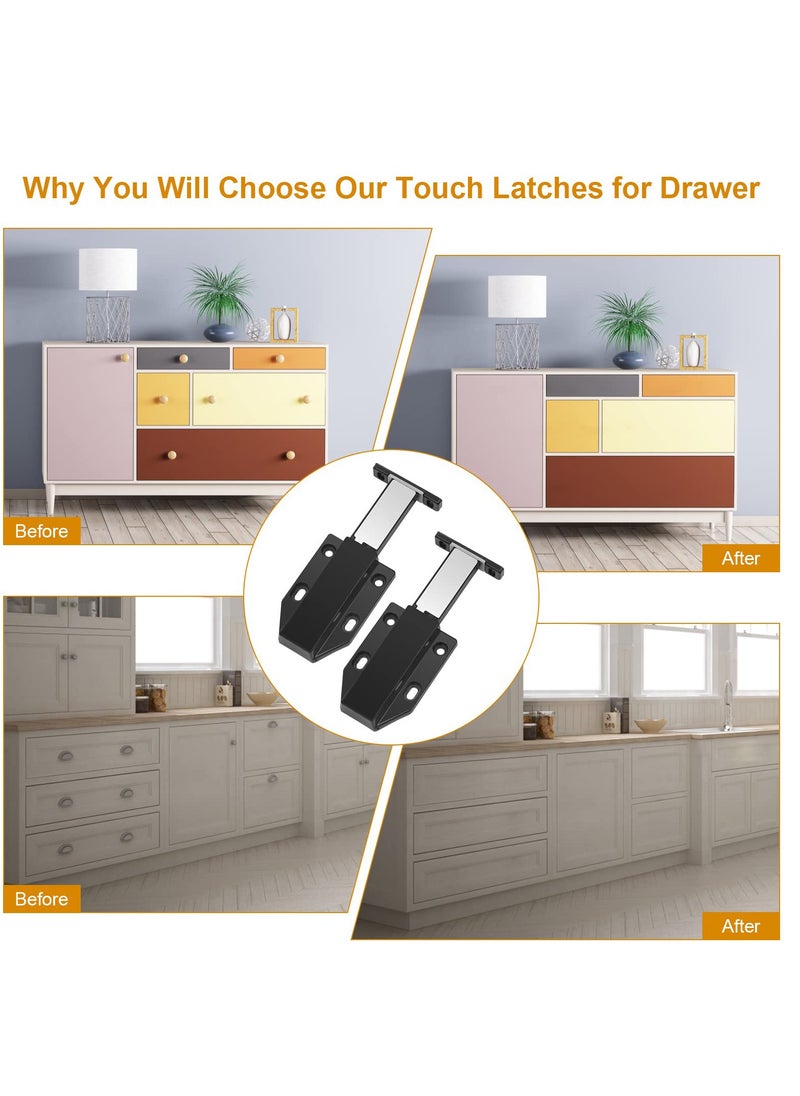 Monda - 2 Pack Magnetic Push Latch Heavy Duty Metal Double Push to Open Door Latches Kitchen Door Push Release Latches for Cabinets Touch Latches for Drawer Closure, Cupboard, Wardrobe, Closet - Image 1