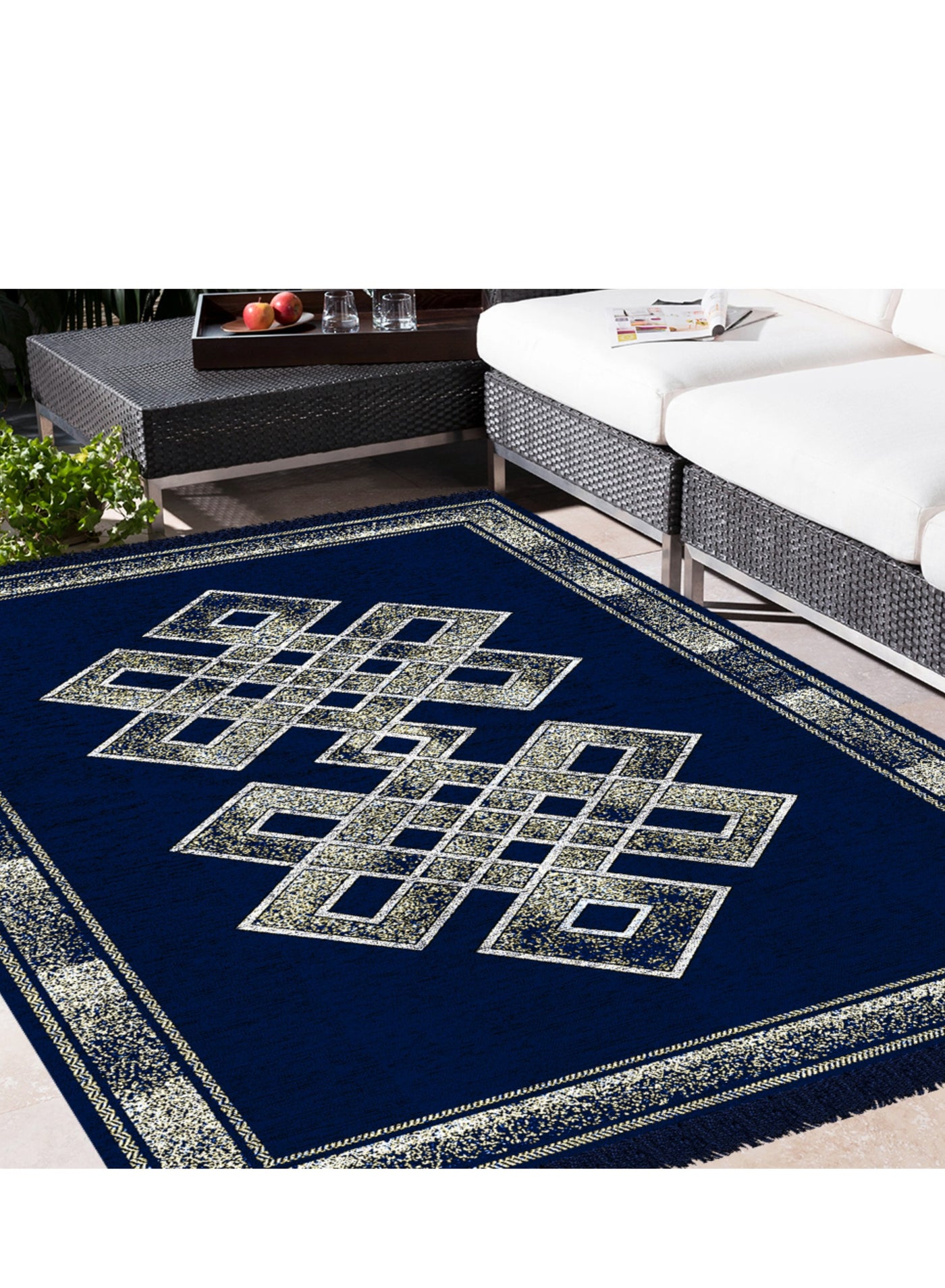 BSB HOME Designer Superfine Chenille Carpet | Fine Gold Yarn with 500 GSM Velvet Carpet/Area Rug for Living Room, Bedroom, Runner | 60x84 inches