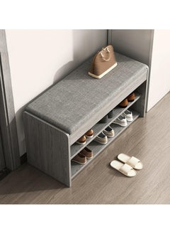 XiuWoo 2-Tier Nordic Style Shoe Rack Organizer Bench With Cushion Padded Seat For Hallway Entryway 80X24X43 Cm 8 Pairs Of Shoe  - Image 5