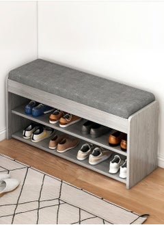 XiuWoo 2-Tier Nordic Style Shoe Rack Organizer Bench With Cushion Padded Seat For Hallway Entryway 80X24X43 Cm 8 Pairs Of Shoe  - Image 1