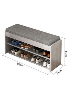XiuWoo 2-Tier Nordic Style Shoe Rack Organizer Bench With Cushion Padded Seat For Hallway Entryway 80X24X43 Cm 8 Pairs Of Shoe  - Image 2
