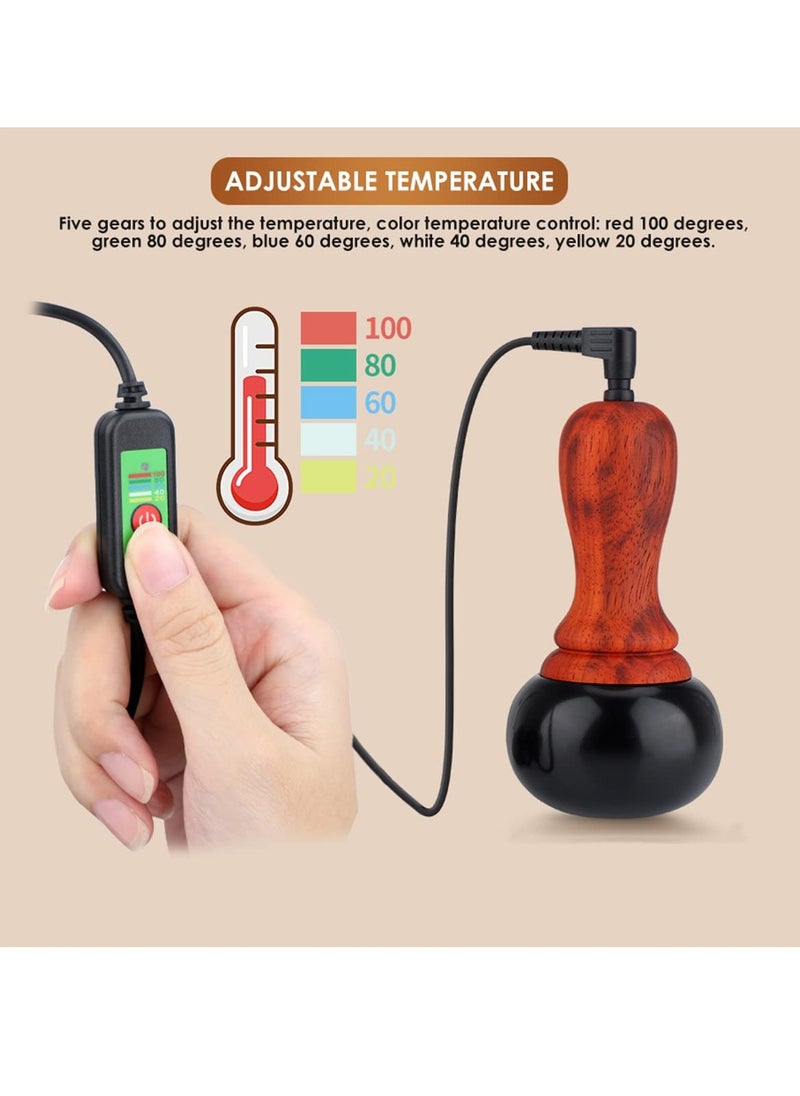 SYOSI Hot Stones Massage Kit with Electric Temperature Control, Includes Natural Bian Stone Gua Sha Tools, Ideal for SPA, Relaxation, Pain Relief, Massage Therapy  - Image 5