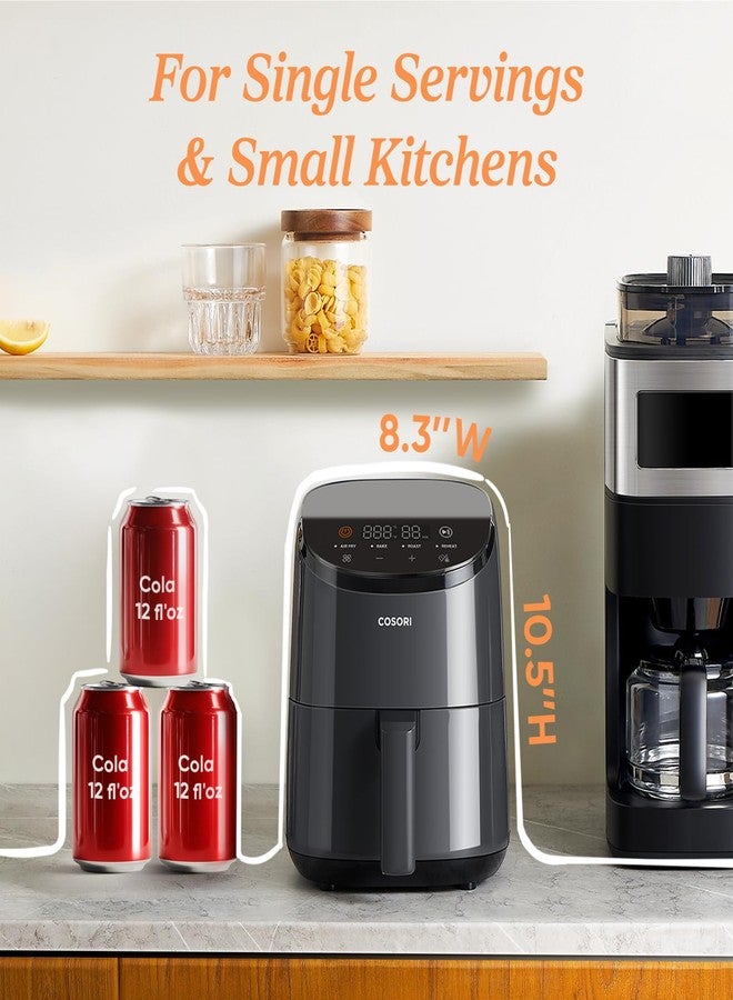 COSORI Air Fryer 2.1 Qt, 4-in-1 Small Mini Airfryer, Bake, Roast, Reheat, 97% Less Oil, Compact & Quiet, Nonstick & Dishwasher Safe Basket, 30 In-App Recipes with Nutrition Facts, Auto-Shut Off, Red - Image 2