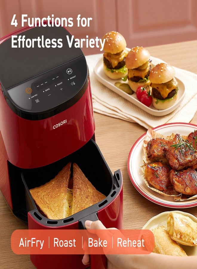 COSORI Air Fryer 2.1 Qt, 4-in-1 Small Mini Airfryer, Bake, Roast, Reheat, 97% Less Oil, Compact & Quiet, Nonstick & Dishwasher Safe Basket, 30 In-App Recipes with Nutrition Facts, Auto-Shut Off, Red - Image 4