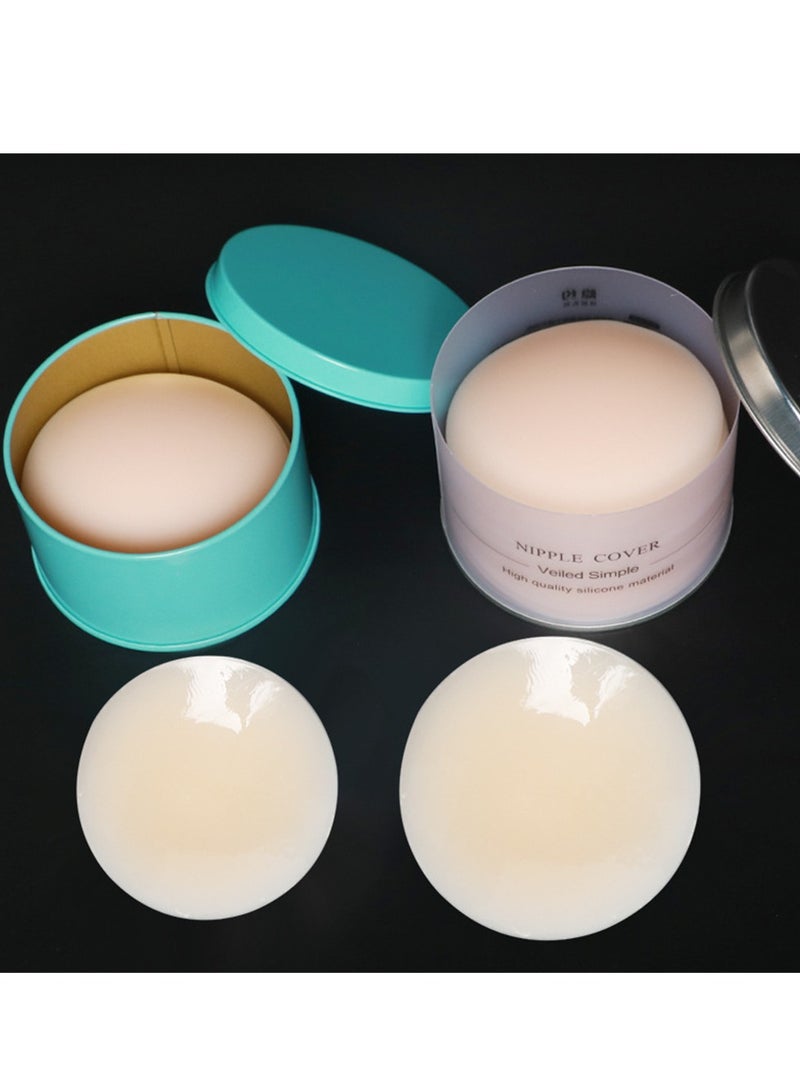 Women Reusable Adhesive Nipple Covers Invisible Round Silicone Cover Bra Pad - Image 1