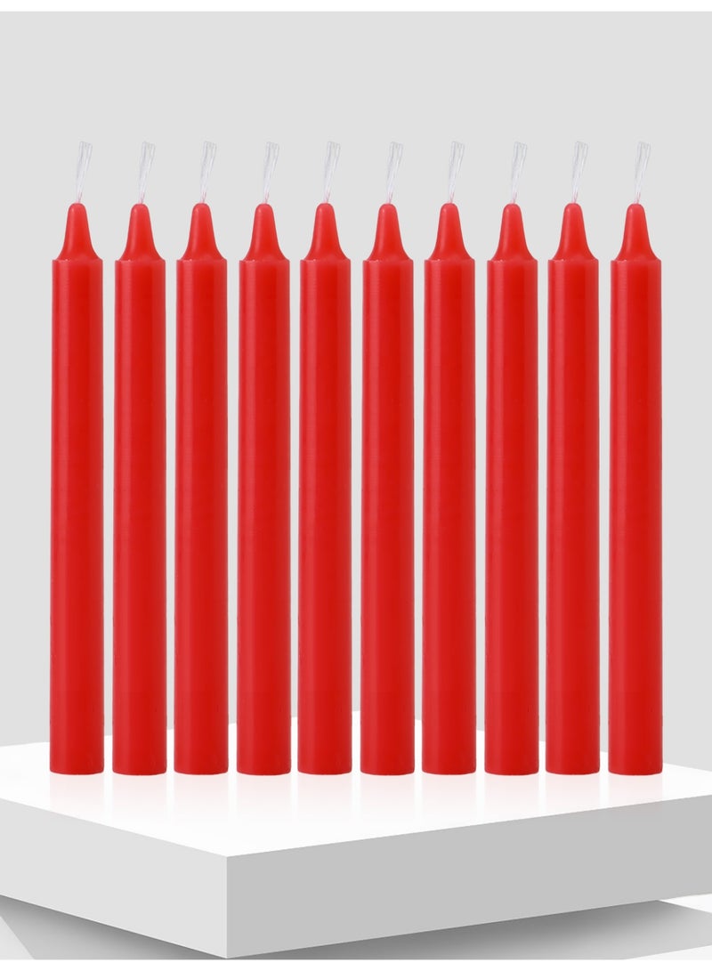 10 Pack Red Taper Candles - 1.7cm x 20cm Smokeless Unscented Dripless Long Candles for Candle Holders, Home Decor, Dinner Parties, Romantic Ambiance, Wedding Decorations - Image 4