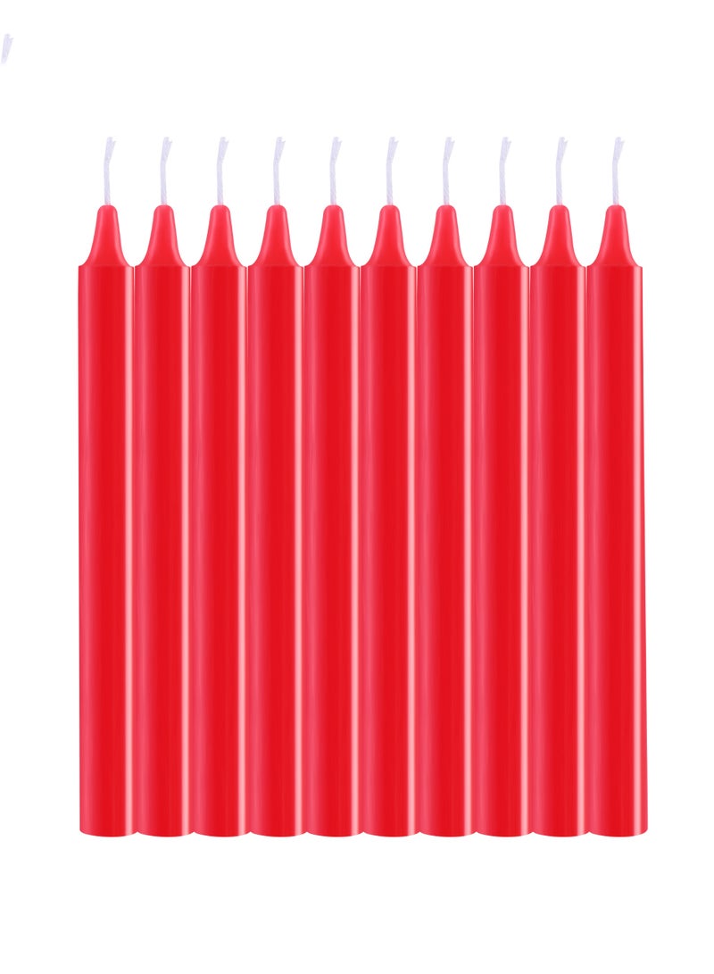 10 Pack Red Taper Candles - 1.7cm x 20cm Smokeless Unscented Dripless Long Candles for Candle Holders, Home Decor, Dinner Parties, Romantic Ambiance, Wedding Decorations - Image 5