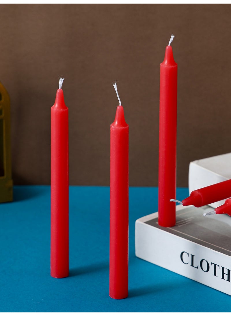 10 Pack Red Taper Candles - 1.7cm x 20cm Smokeless Unscented Dripless Long Candles for Candle Holders, Home Decor, Dinner Parties, Romantic Ambiance, Wedding Decorations - Image 3