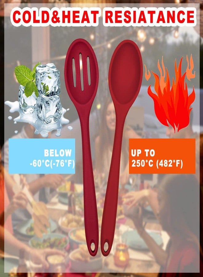 ايلان مجموعة أدوات طهي سيليكون من إيلان مكونة من 8 قطع، ملاعق تقديم سيليكون، ملاعق طهي لأواني الطهي غير اللاصقة، مثالية للسلطات في المطبخ. - Image 3