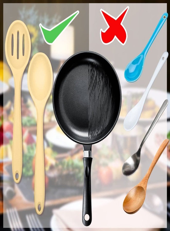 ايلان مجموعة أدوات طهي سيليكون من إيلان مكونة من 8 قطع، ملاعق تقديم سيليكون، ملاعق طهي لأواني الطهي غير اللاصقة، مثالية للسلطات في المطبخ. - Image 4