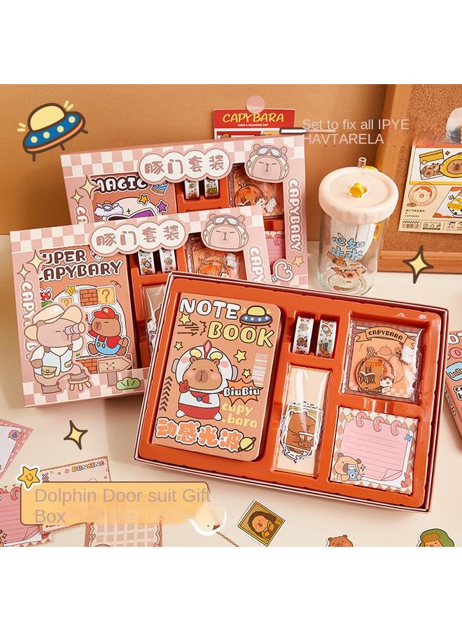 Bluejw Loveable Kapibala Handbook Sticker Gift Box Suit High Color Value Stationery Primary School Children's Day Gift - Image 2