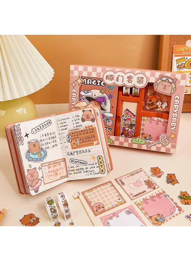 Bluejw Loveable Kapibala Handbook Sticker Gift Box Suit High Color Value Stationery Primary School Children's Day Gift - Image 4