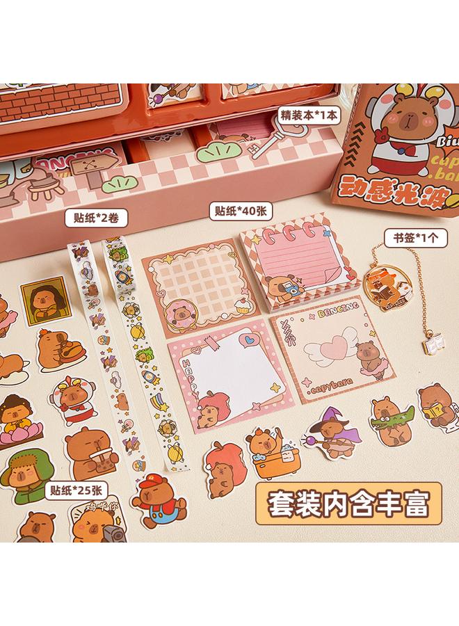 Bluejw Loveable Kapibala Handbook Sticker Gift Box Suit High Color Value Stationery Primary School Children's Day Gift - Image 3