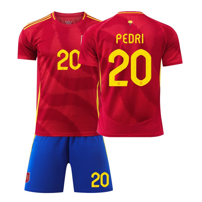 2024 Europe Spain Home 7 Morata 9 Garvey 19 Yamal Football Jersey Suit Jersey - Image 1