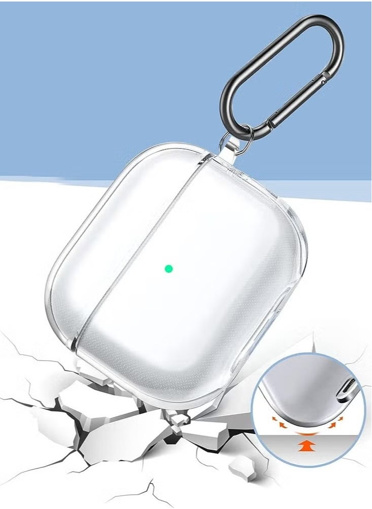 Blue Sky - AirPods 3 Shockproof Case Transparent Ultra Slim Cover With Keychain Carabiner Clear - Image 1