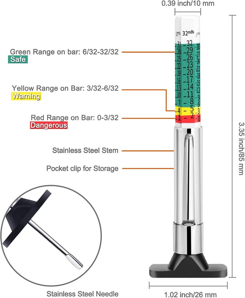 GODESON Smart Color Coded Tire Tread Depth Gauge - Image 2