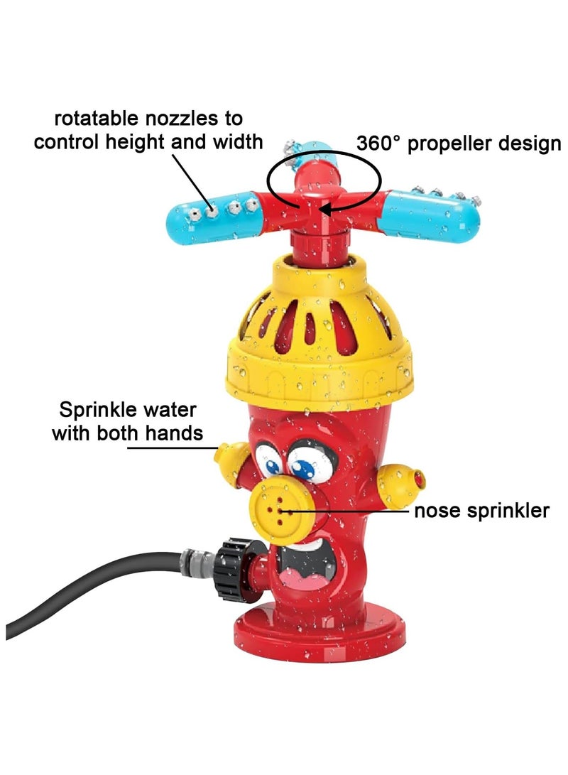 Hydrant Water Sprinkler for Toys Outdoor Activities for Kids - Rotating Spray Outdoor Water Play Children Toys for Summer, Outside Fun Sprinkler,Backyard Kids Play - Image 2